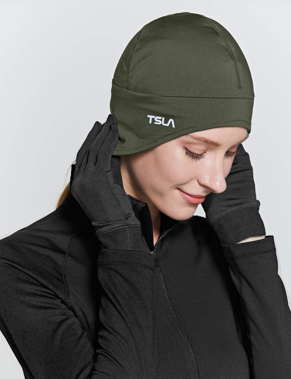 TSLA Men and Women Thermal Fleece Skull Cap, Winter Ski Cycling Under Helmet Liner, Running Beanie Hat - Image 4