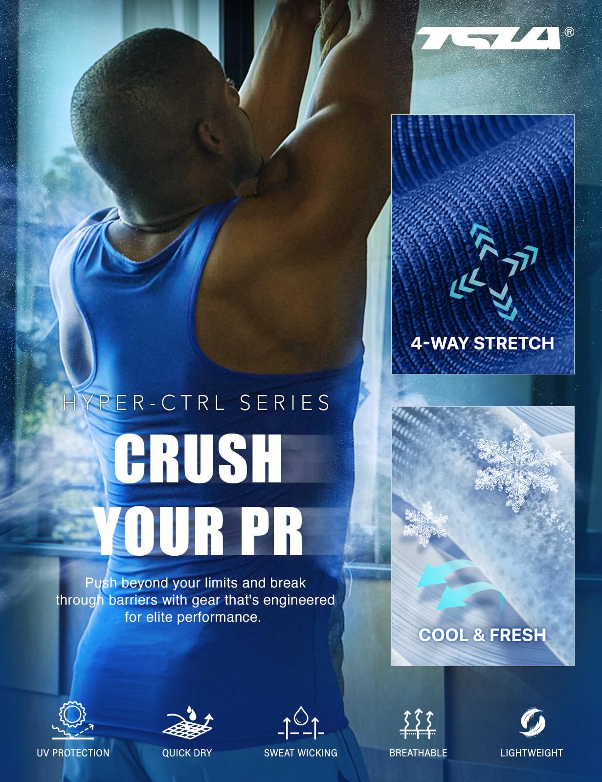 TSLA Men's Athletic Compression Sleeveless Tank Top, Cool Dry Sports Running Basketball Workout Base Layer - Image 6