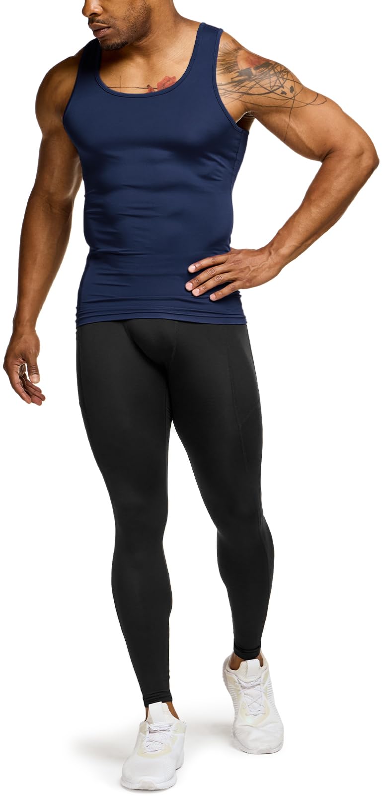 TSLA Men's Athletic Compression Sleeveless Tank Top, Cool Dry Sports Running Basketball Workout Base Layer - Image 4