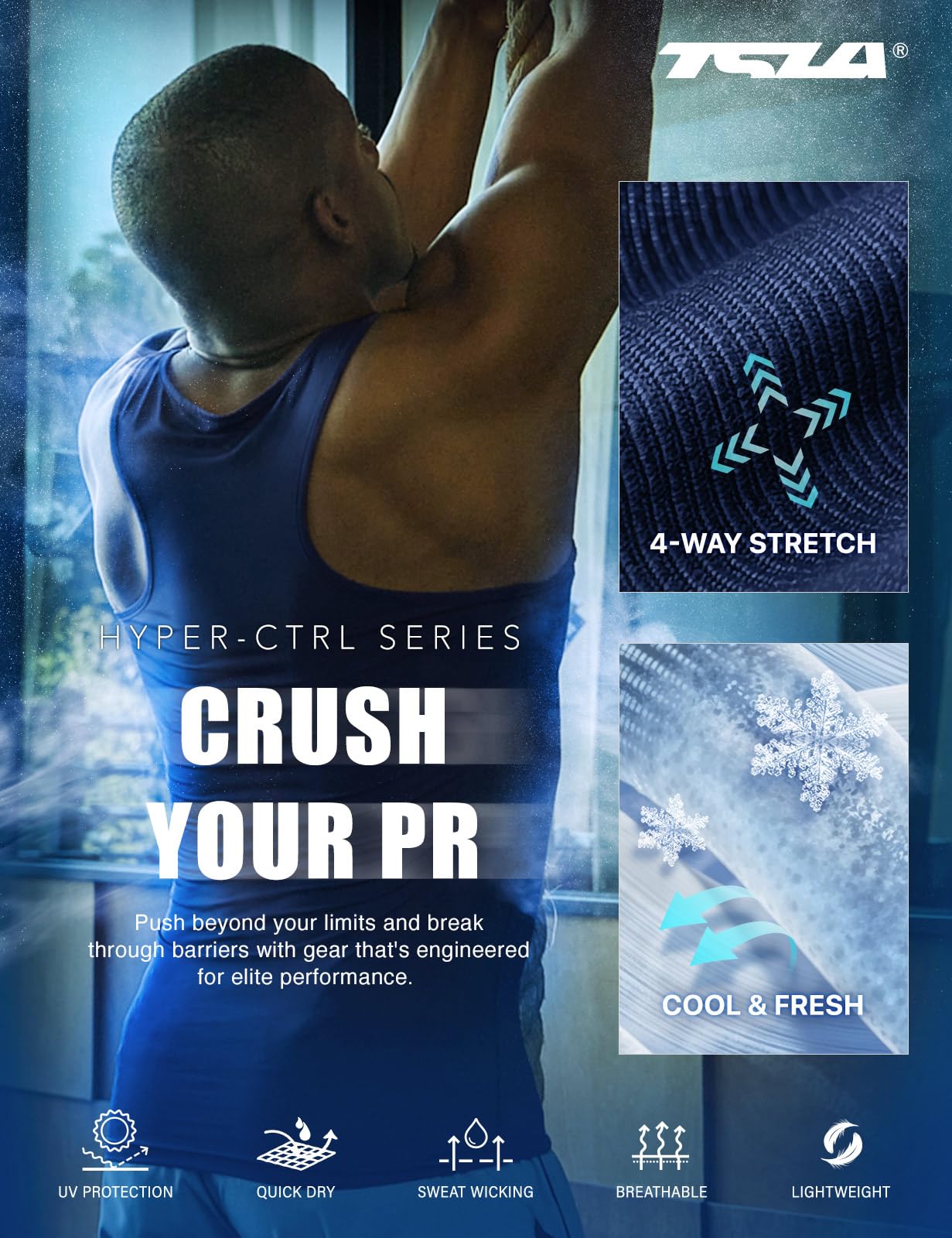 TSLA Men's Athletic Compression Sleeveless Tank Top, Cool Dry Sports Running Basketball Workout Base Layer - Image 6