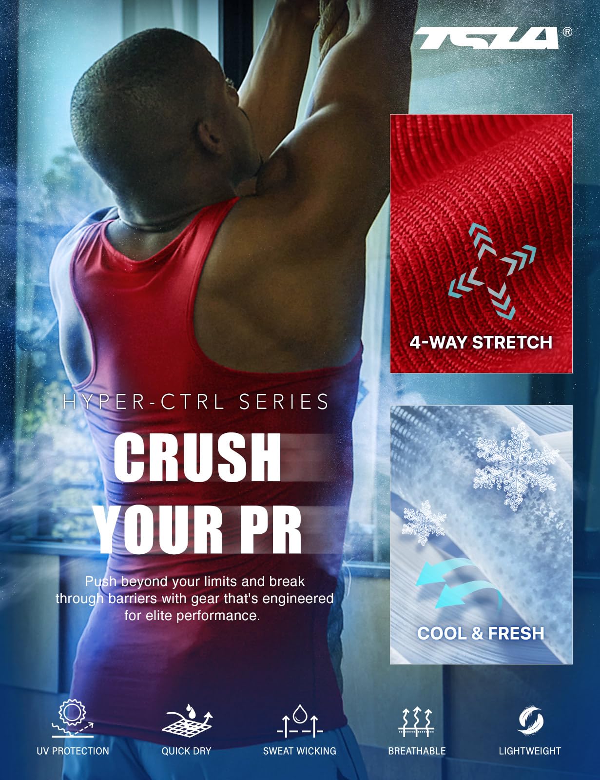 TSLA Men's Athletic Compression Sleeveless Tank Top, Cool Dry Sports Running Basketball Workout Base Layer - Image 7