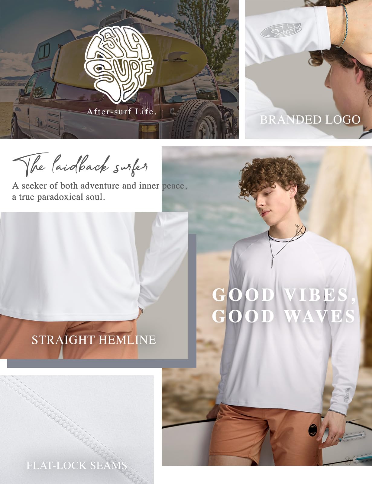 TSLA Men's Rashguard Swim Shirts, UPF 50+ Cool Running Workout Loose-Fit Long Sleeve - Image 6