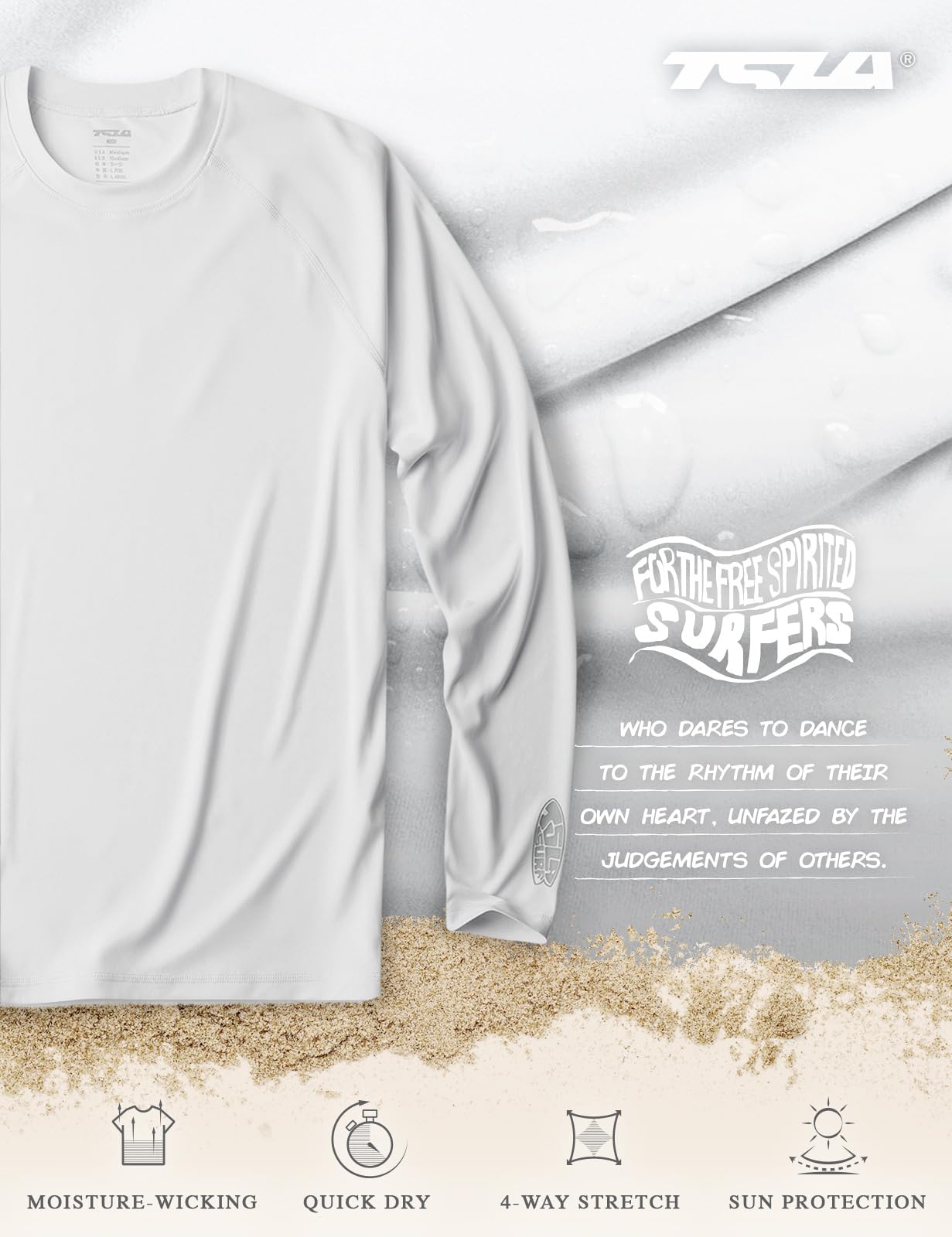 TSLA Men's Rashguard Swim Shirts, UPF 50+ Cool Running Workout Loose-Fit Long Sleeve - Image 7