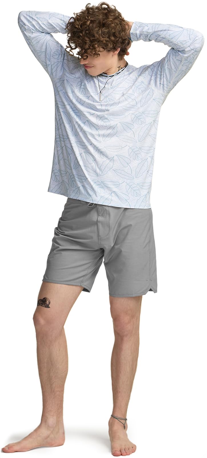 TSLA Men's Rashguard Swim Shirts, UPF 50+ Cool Running Workout Loose-Fit Long Sleeve - Image 7