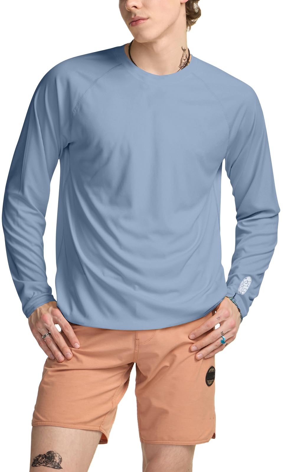 TSLA Men's Rashguard Swim Shirts, UPF 50+ Cool Running Workout Loose-Fit Long Sleeve - Image 9