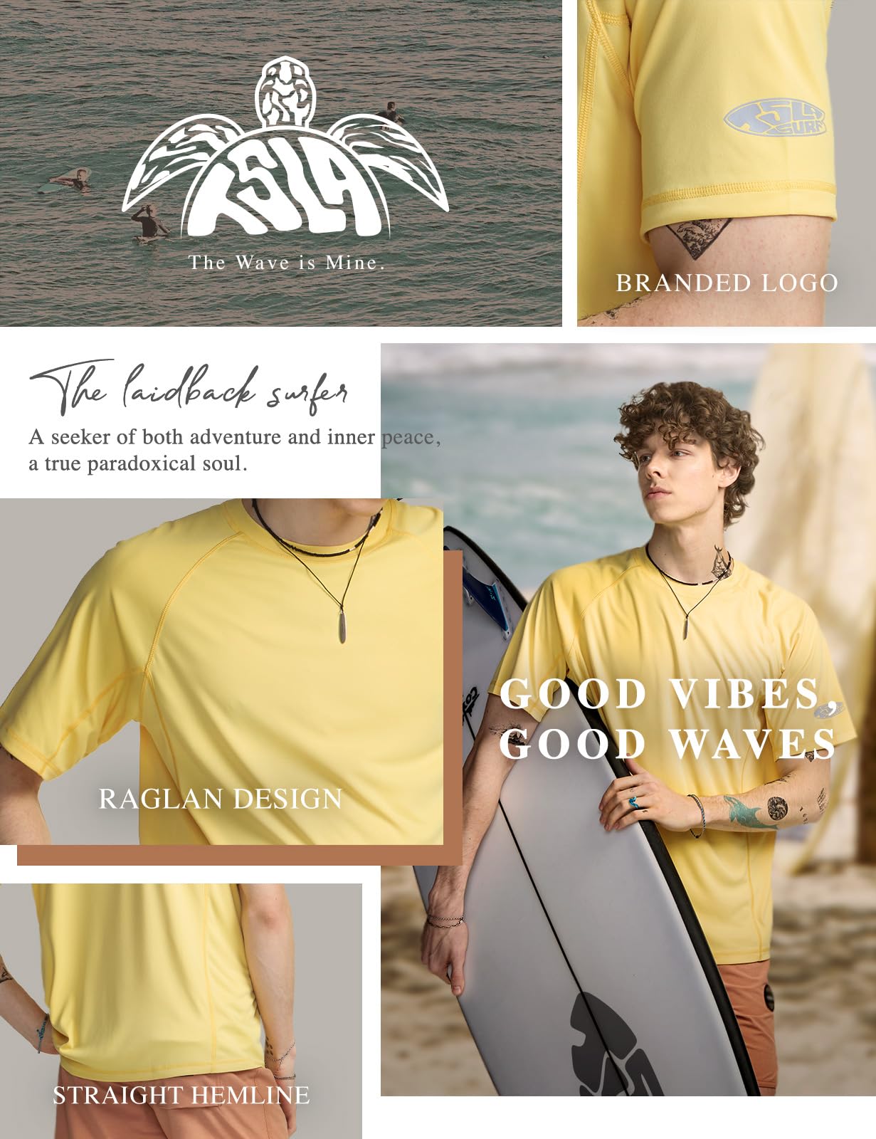 TSLA Men's Rashguard Swim Shirts, UPF 50+ Protection Quick Dry, Stretch Comfort Fit, Flatlock Seams, Outdoor & Water Sports - Image 4