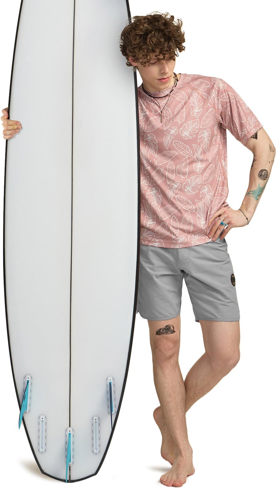 TSLA Men's Rashguard Swim Shirts, UPF 50+ Protection Quick Dry, Stretch Comfort Fit, Flatlock Seams, Outdoor & Water Sports - Image 4