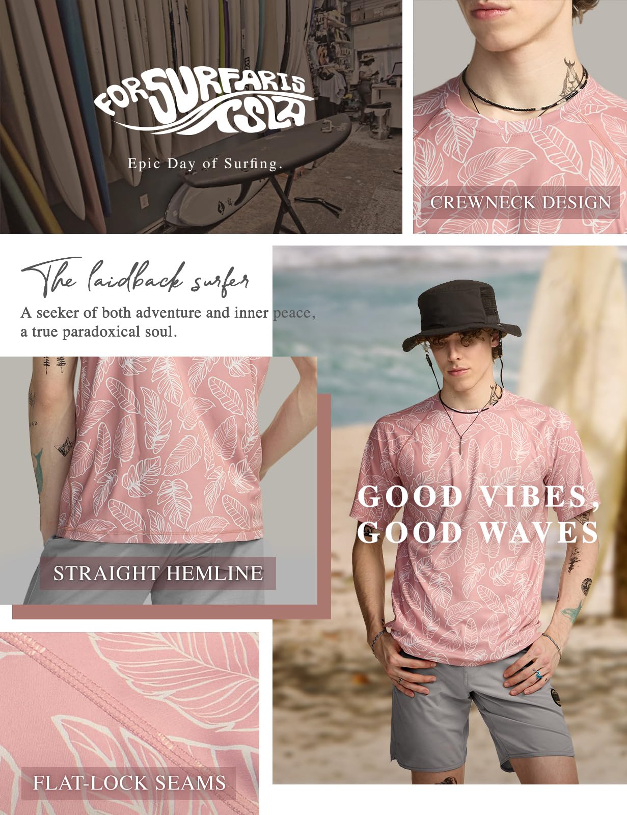 TSLA Men's Rashguard Swim Shirts, UPF 50+ Protection Quick Dry, Stretch Comfort Fit, Flatlock Seams, Outdoor & Water Sports - Image 6