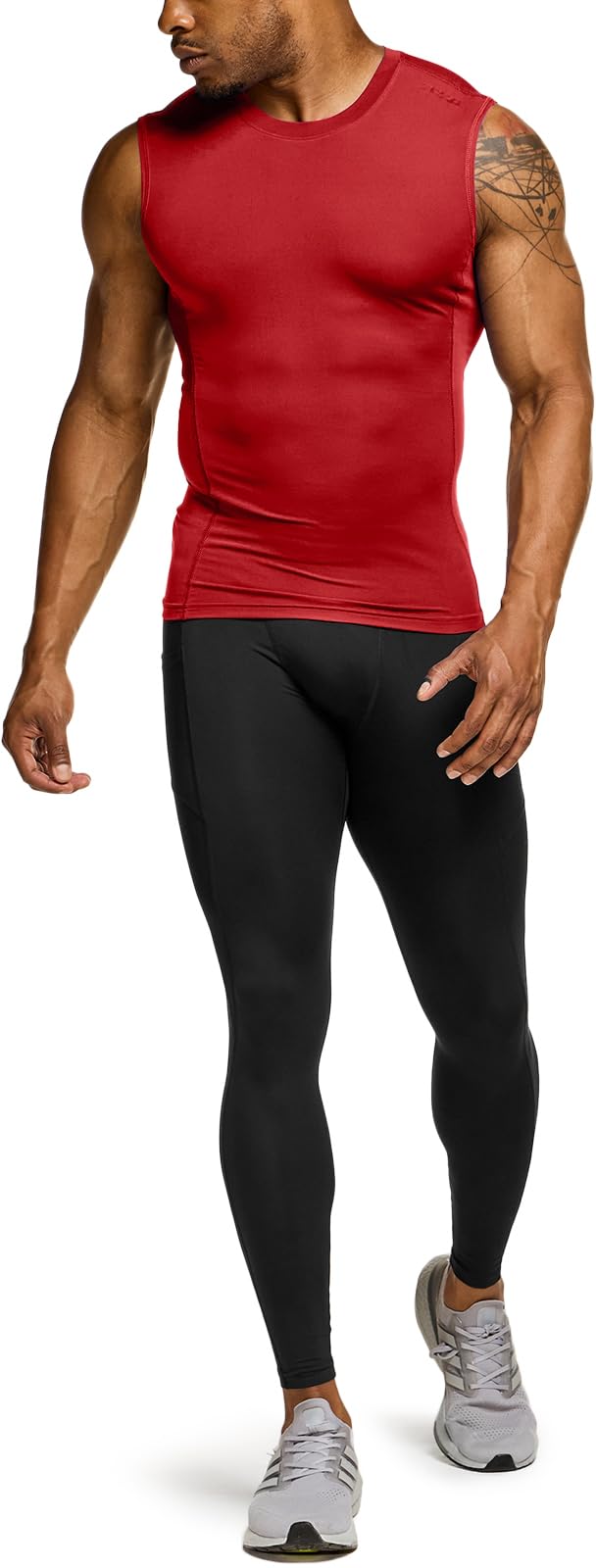 TSLA Men's Sleeveless Workout Shirts, Dry Fit Running Compression Cutoff Shirts, Athletic Training Tank Top - Image 4