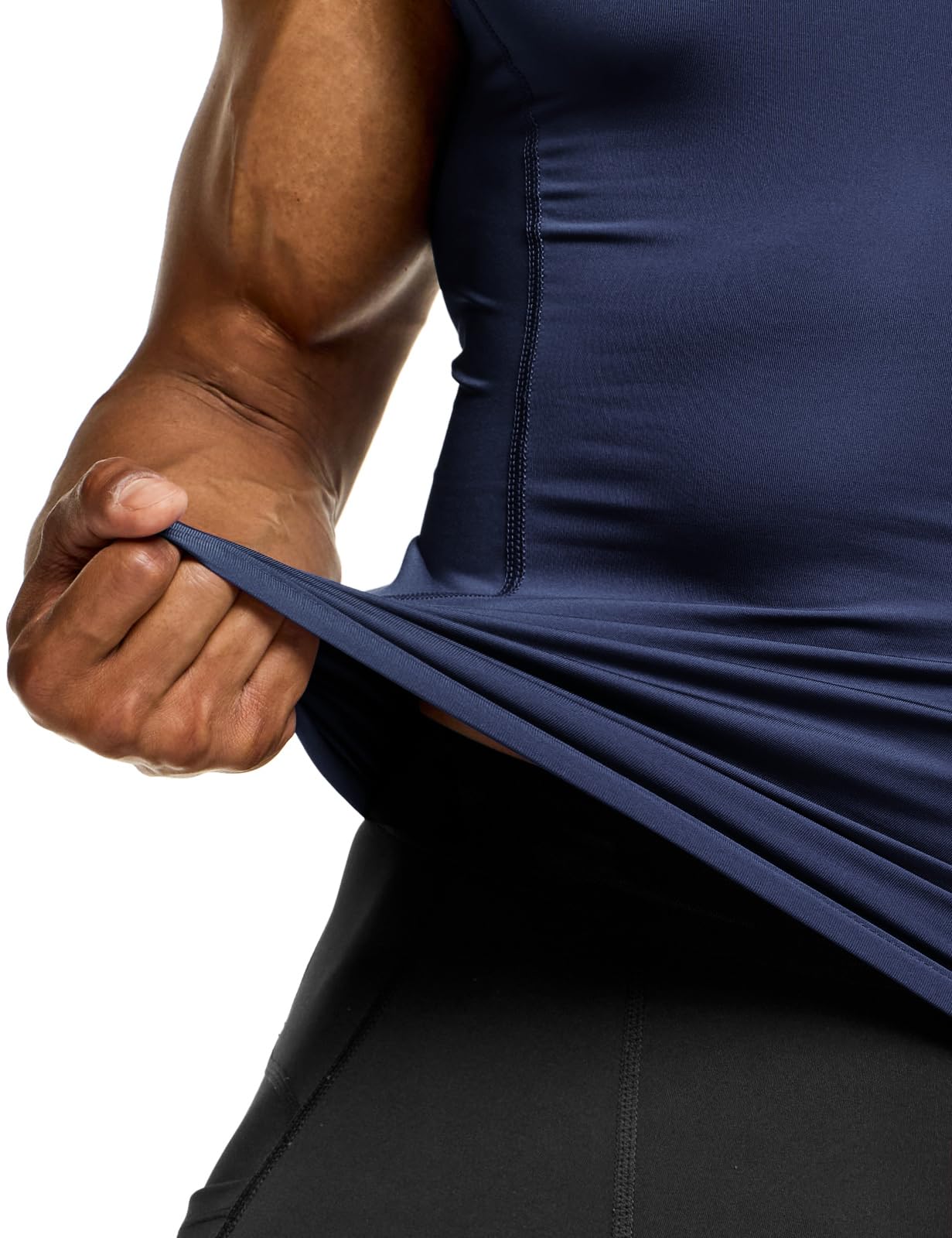 TSLA Men's Sleeveless Workout Shirts, Dry Fit Running Compression Cutoff Shirts, Athletic Training Tank Top - Image 7