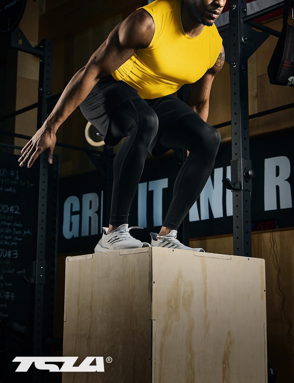 TSLA Men's Sleeveless Workout Shirts, Dry Fit Running Compression Cutoff Shirts, Athletic Training Tank Top - Image 3