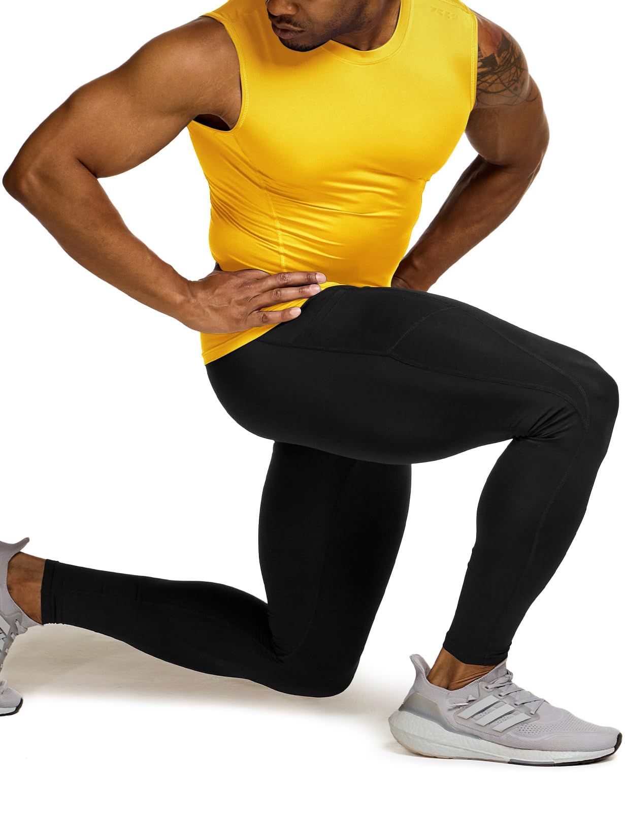 TSLA Men's Sleeveless Workout Shirts, Dry Fit Running Compression Cutoff Shirts, Athletic Training Tank Top - Image 4