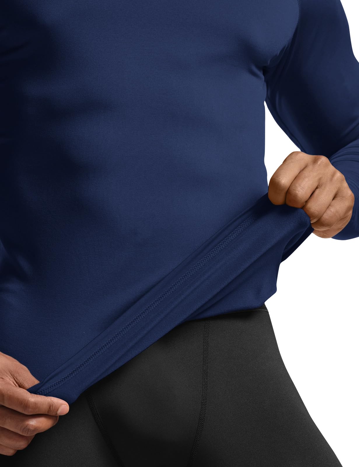 TSLA Men's Thermal Compression Shirts Hoodie with Mask, Long Sleeve Winter Sports Base Layer Top, Active Running Shirt - Image 8