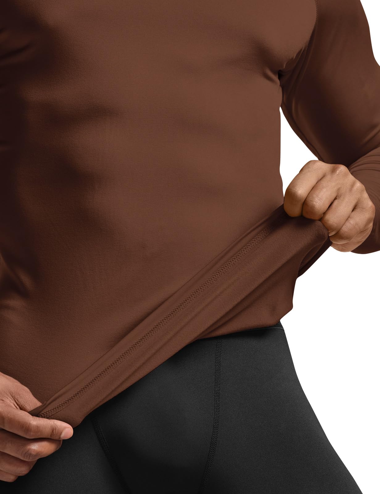 TSLA Men's Thermal Compression Shirts Hoodie with Mask, Long Sleeve Winter Sports Base Layer Top, Active Running Shirt - Image 8