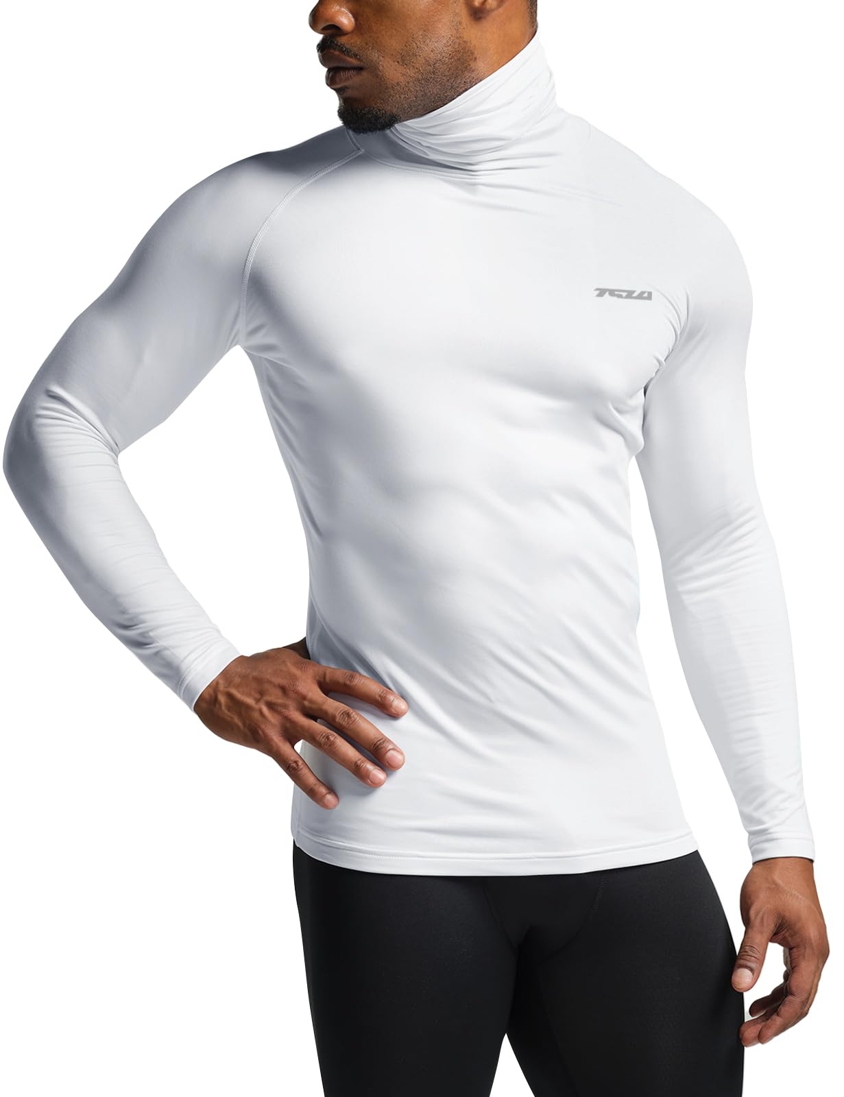 TSLA Men's Thermal Long Sleeve Compression Shirts, Mock/Turtleneck Winter Sports Running Base Layer Top - Image 3