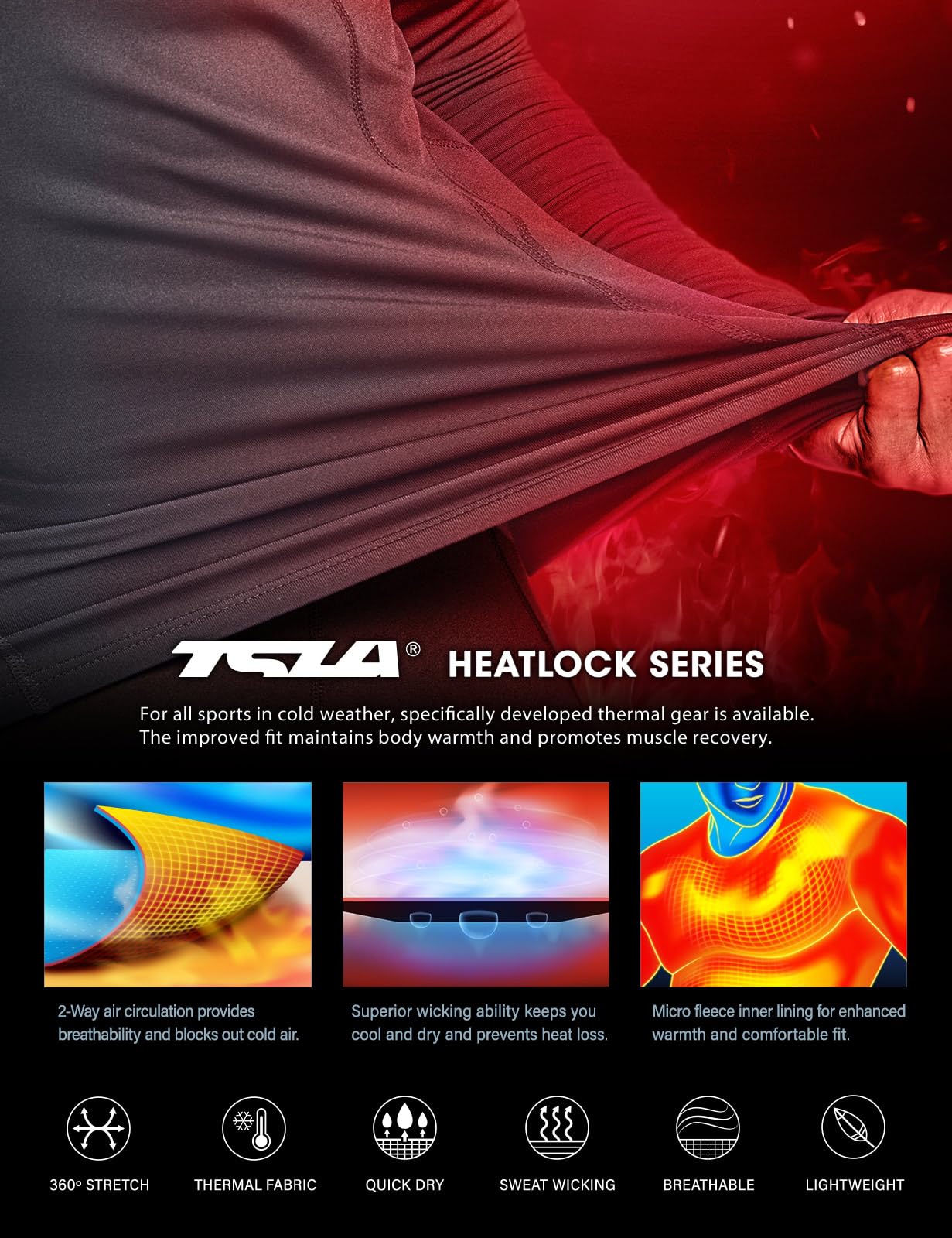 TSLA Men's Thermal Long Sleeve Compression Shirts, Mock/Turtleneck Winter Sports Running Base Layer Top - Image 4