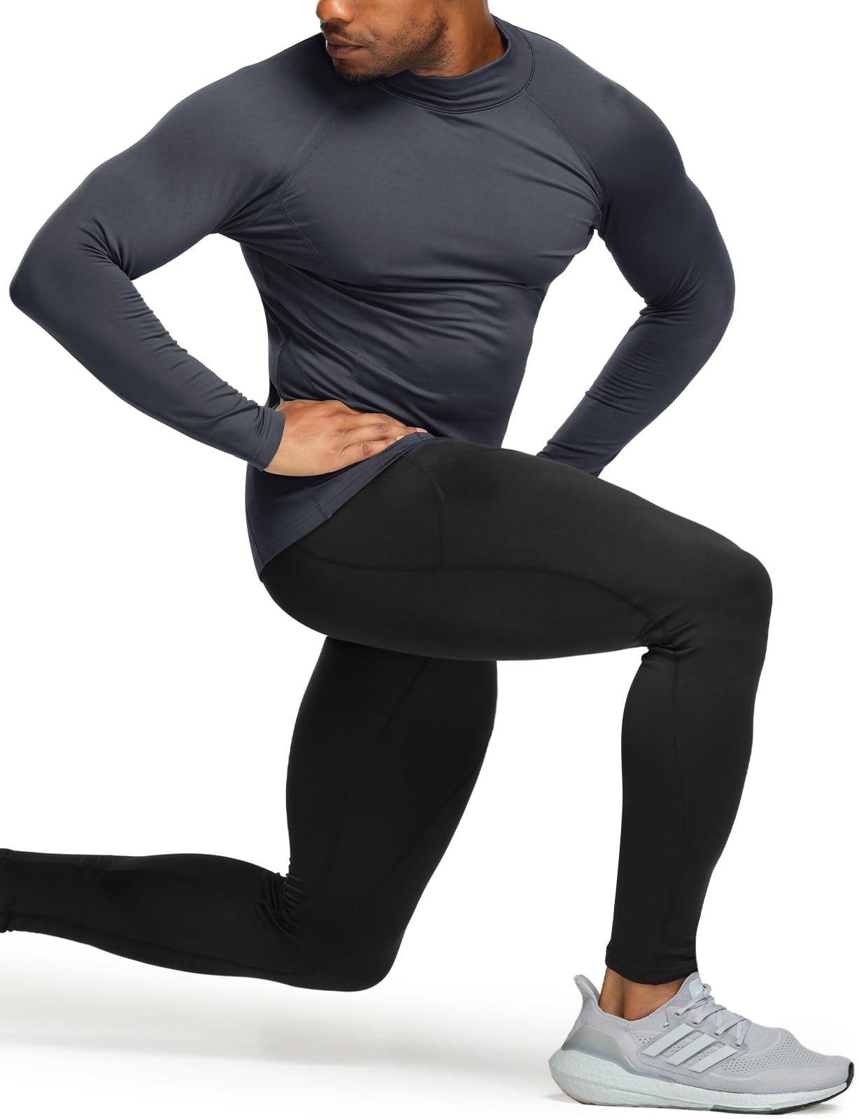 TSLA Men's Thermal Long Sleeve Compression Shirts, Mock/Turtleneck Winter Sports Running Base Layer Top - Image 6