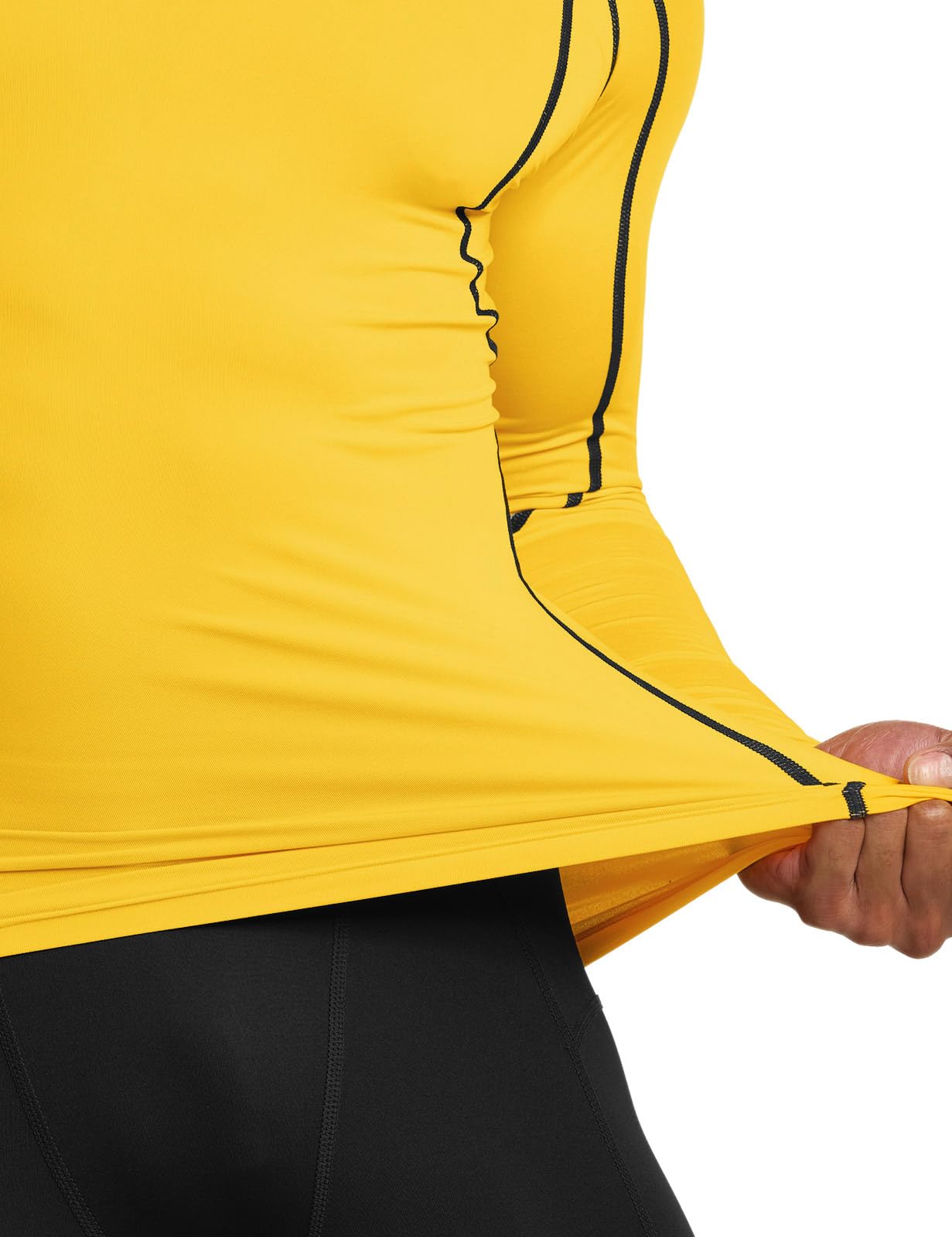 TSLA Men's UPF 50+ Compression Shirts, Cool Dry Long Sleeve Athletic Tops, Sports Baselayer Workout Shirt - Image 8