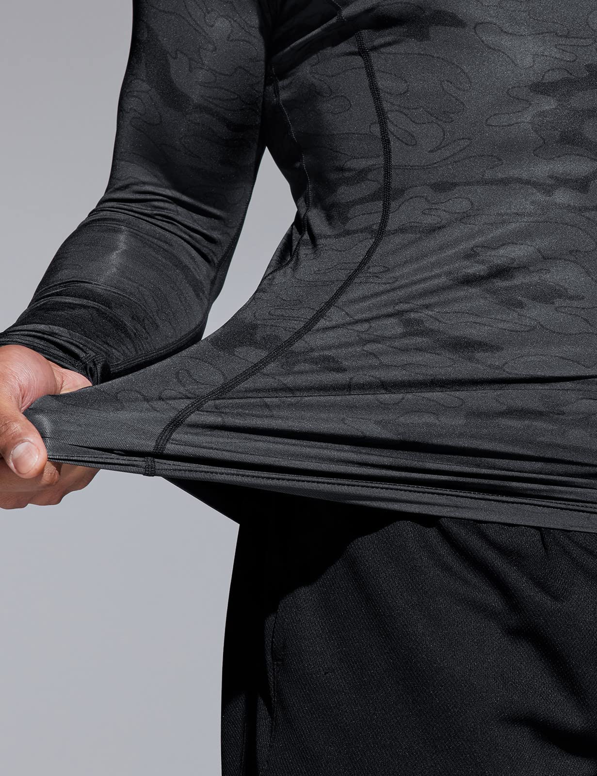 TSLA Men's UPF 50+ Mock Long Sleeve Compression Shirts, Athletic Workout Shirt, Base Layer for Water Sports - Image 6