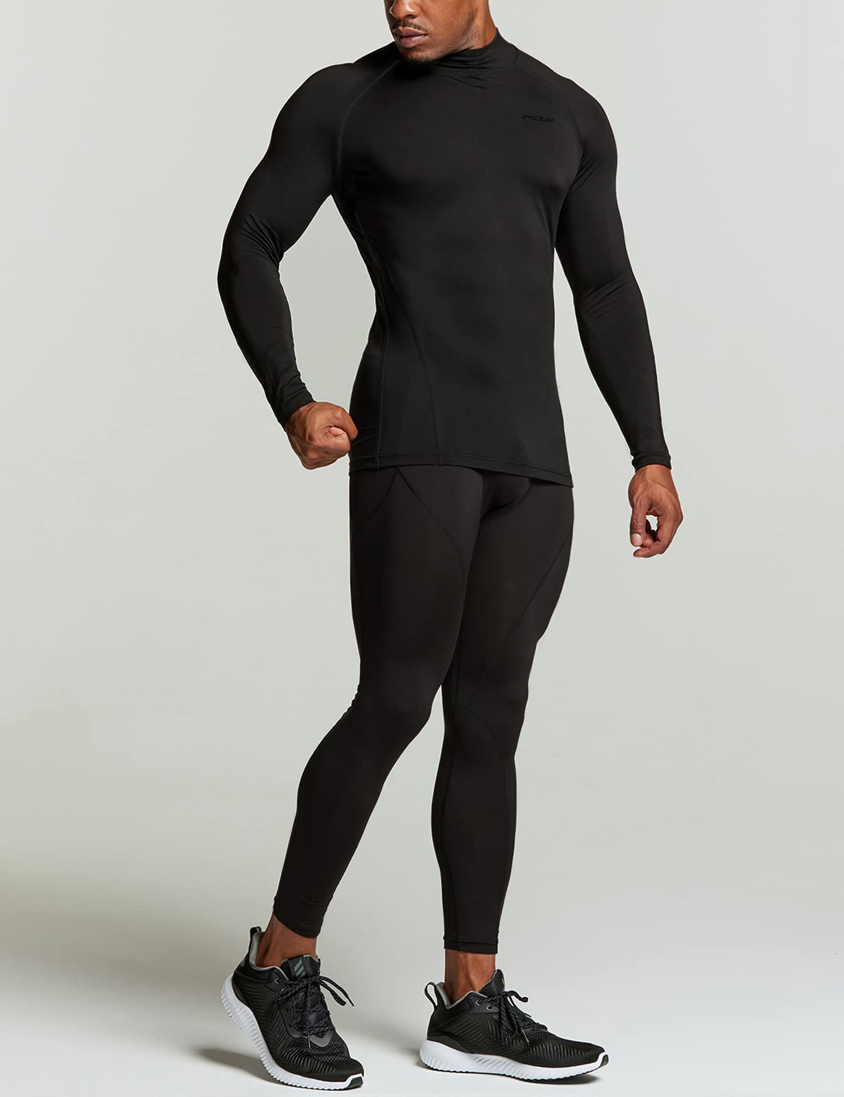 TSLA Men's UPF 50+ Mock Long Sleeve Compression Shirts, Athletic Workout Shirt, Base Layer for Water Sports - Image 9