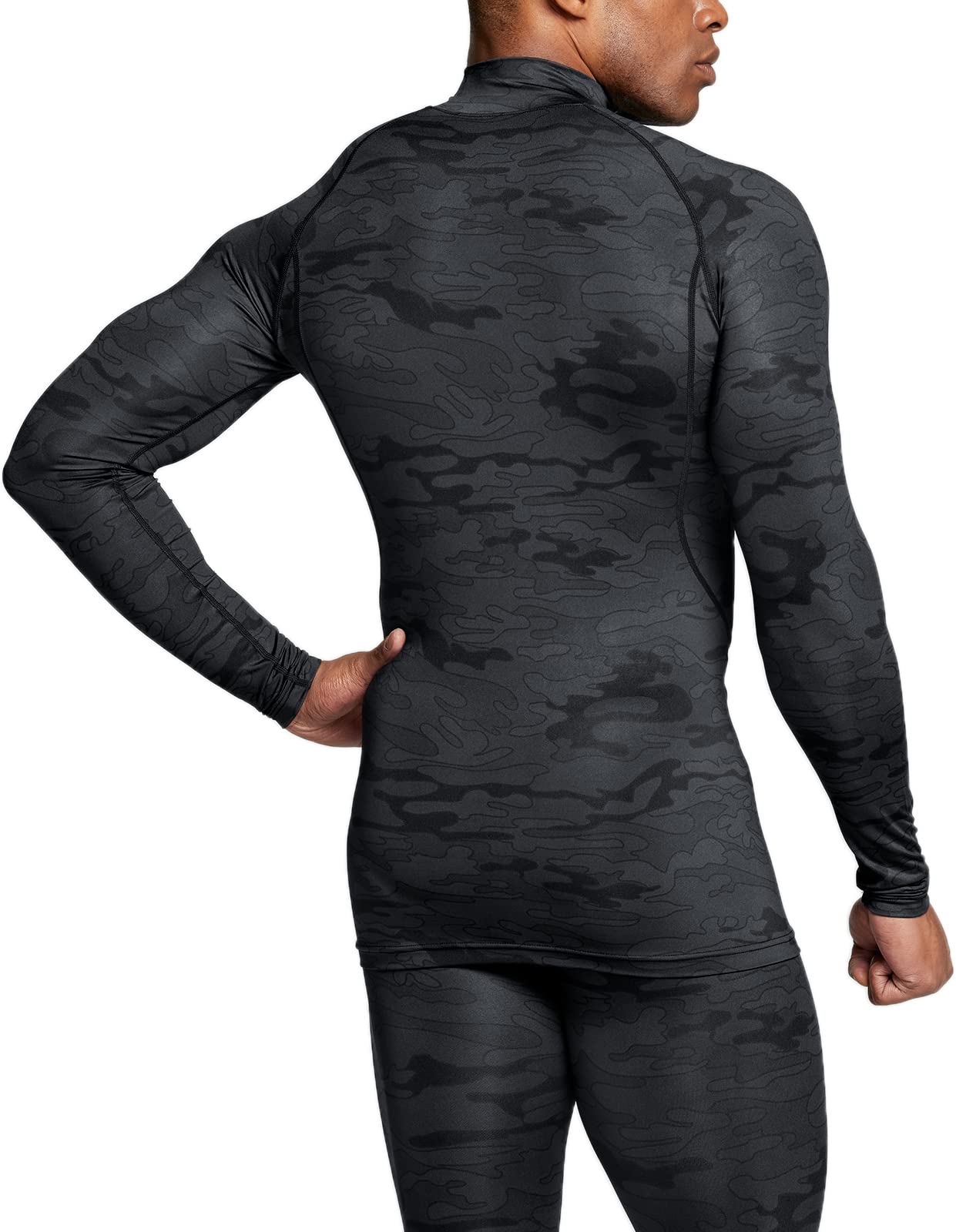 TSLA Men's UPF 50+ Mock Long Sleeve Compression Shirts, Athletic Workout Shirt, Base Layer for Water Sports - Image 3