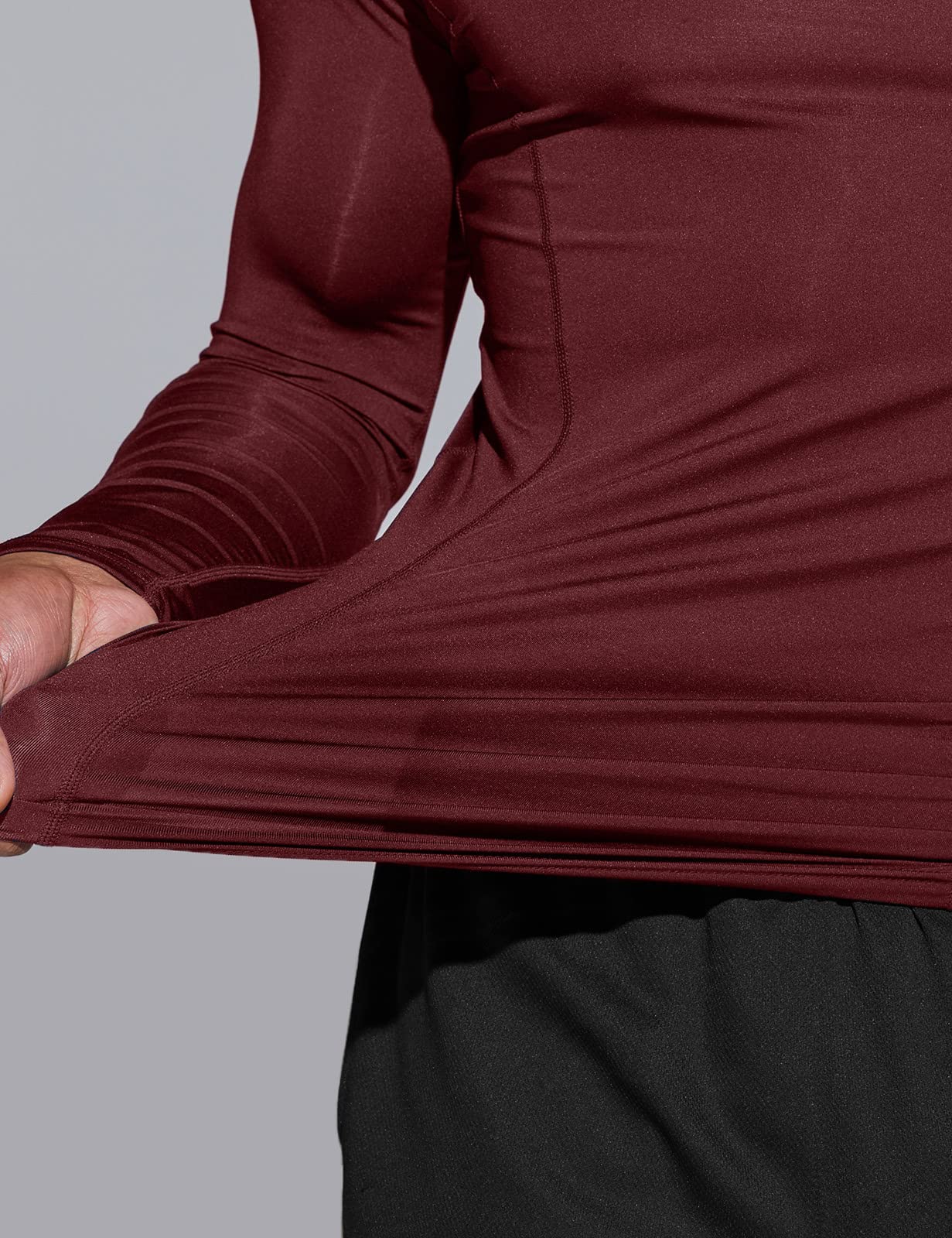 TSLA Men's UPF 50+ Mock Long Sleeve Compression Shirts, Athletic Workout Shirt, Base Layer for Water Sports - Image 6