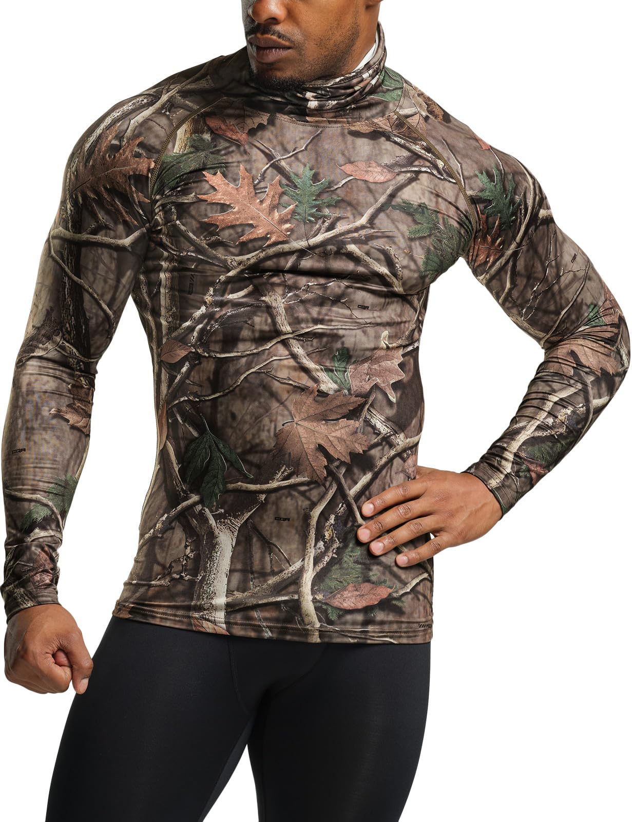 TSLA Men's UPF 50+ Mock Long Sleeve Compression Shirts, Athletic Workout Shirt, Base Layer for Water Sports - Image 3