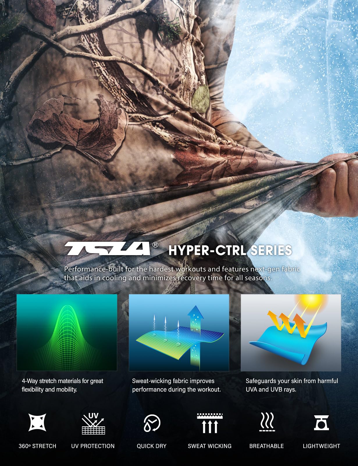 TSLA Men's UPF 50+ Mock Long Sleeve Compression Shirts, Athletic Workout Shirt, Base Layer for Water Sports - Image 6