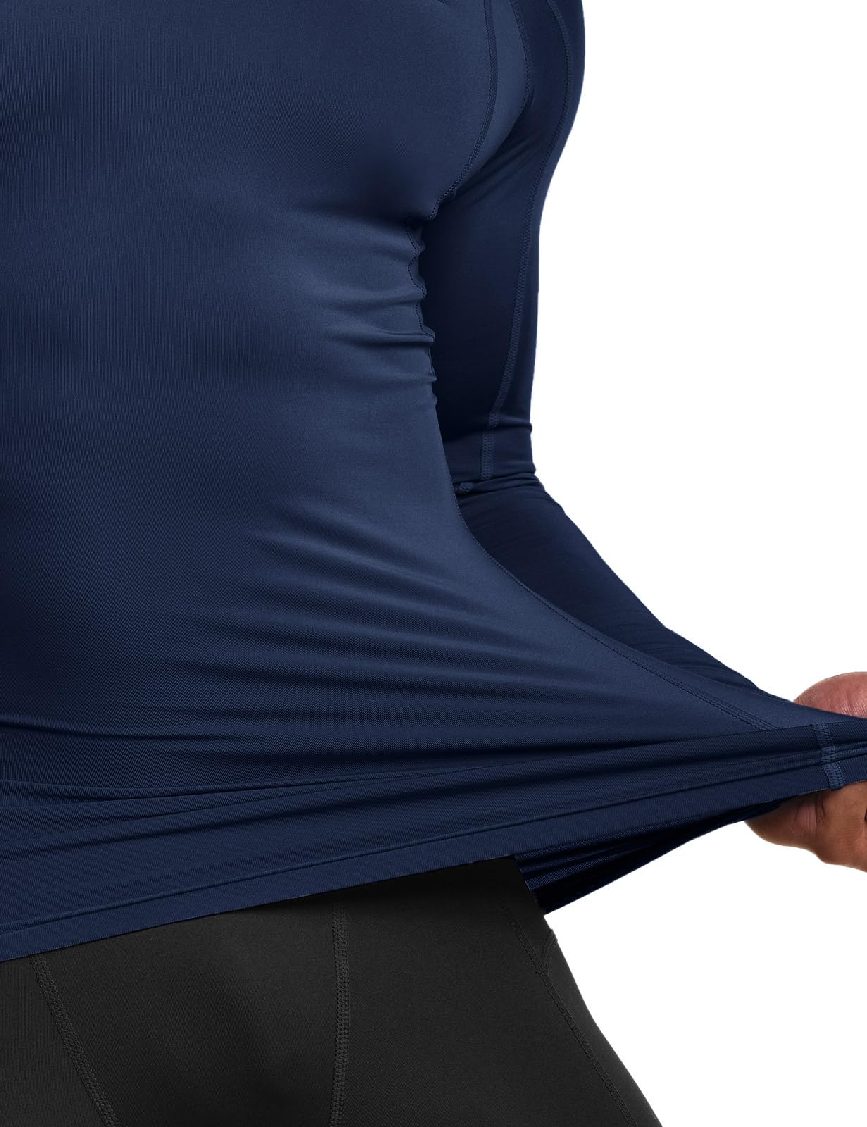 TSLA Men's UPF 50+ Mock Long Sleeve Compression Shirts, Athletic Workout Shirt, Base Layer for Water Sports - Image 7