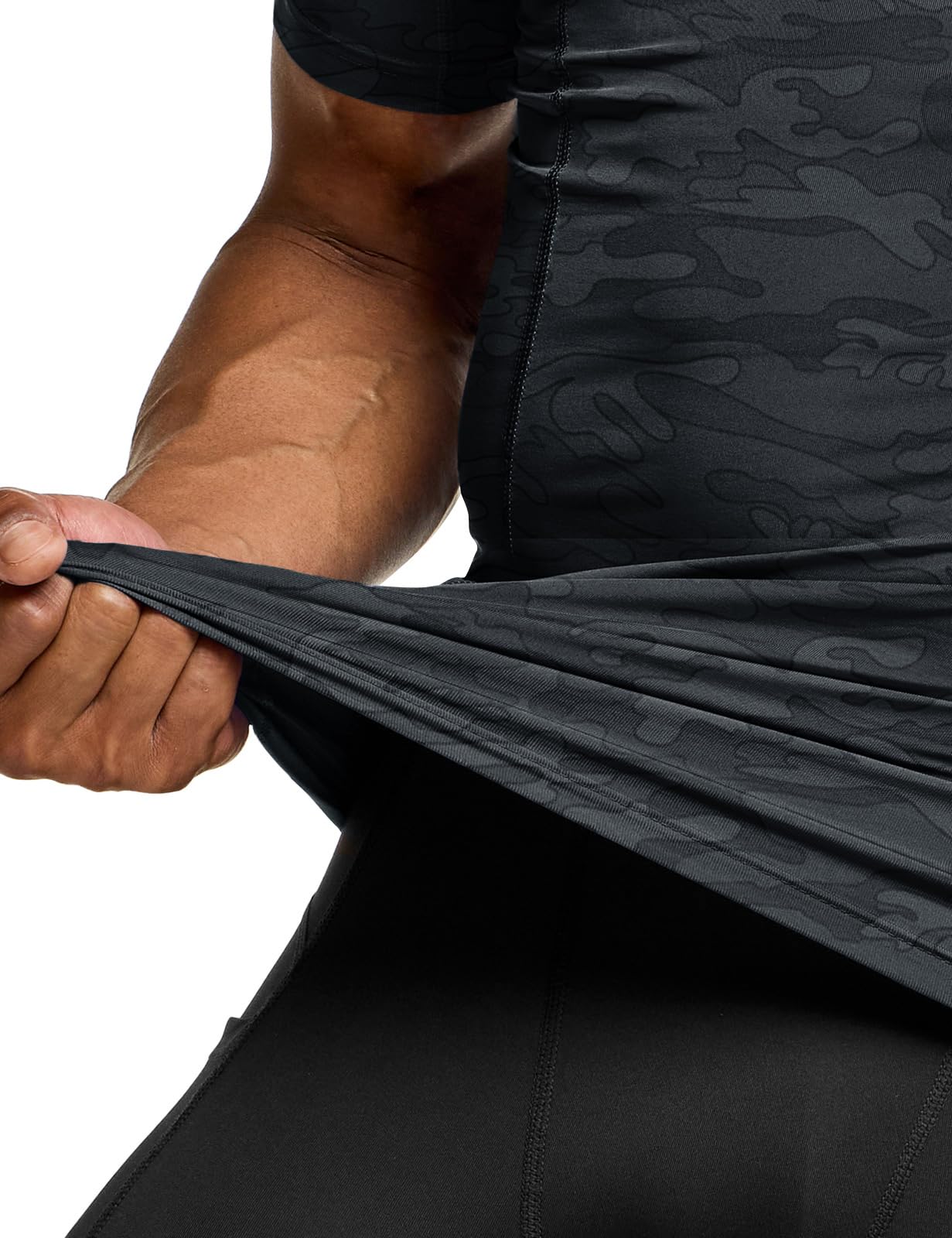 TSLA Men's UPF 50+ Quick Dry Short Sleeve Compression Shirts, Athletic Workout Shirt, Water Sports Rash Guard - Image 5