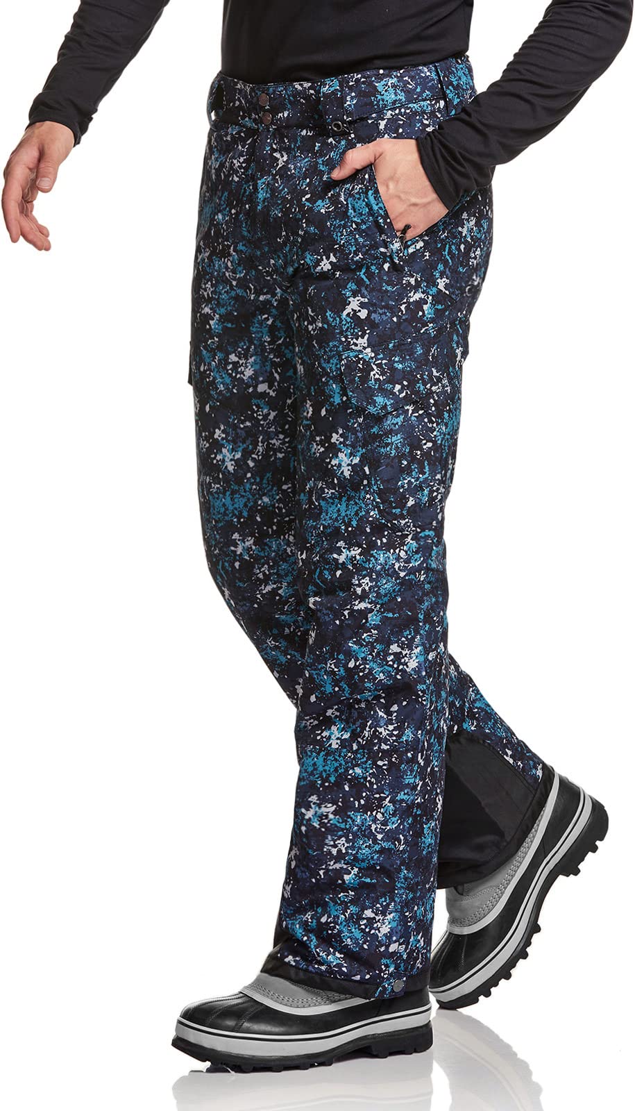 TSLA Men's Winter Snow Pants, Waterproof Insulated Ski Pants, Ripstop Windproof Snowboard Bottoms - Image 3