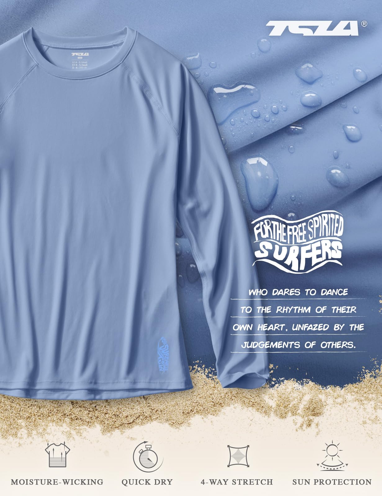 TSLA Women's Long Sleeve Rash Guard Swim Shirts, UPF 50+ UV Protection Regular-Fit Quick Dry Water Shirts - Image 6