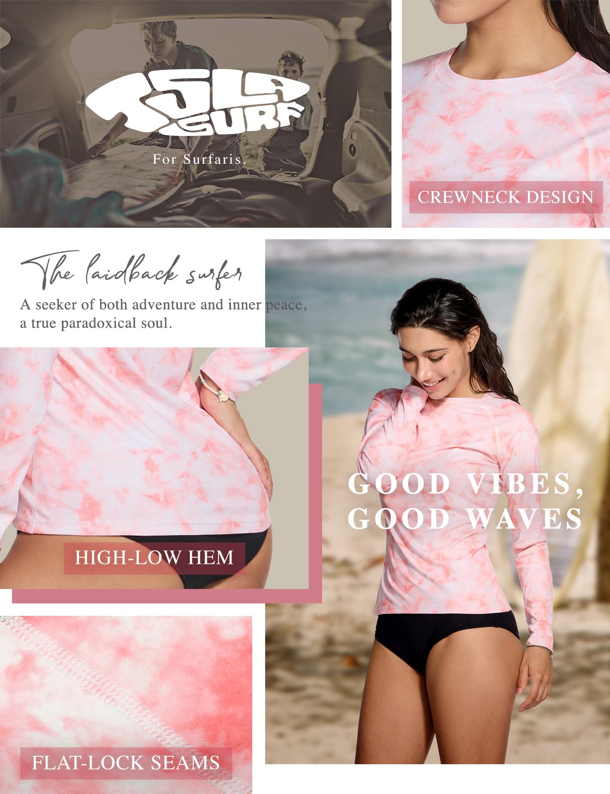 TSLA Women's Long Sleeve Rash Guard Swim Shirts, UPF 50+ UV Protection Regular-Fit Quick Dry Water Shirts - Image 6