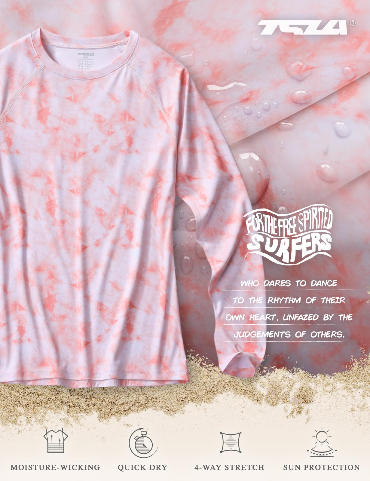 TSLA Women's Long Sleeve Rash Guard Swim Shirts, UPF 50+ UV Protection Regular-Fit Quick Dry Water Shirts - Image 7