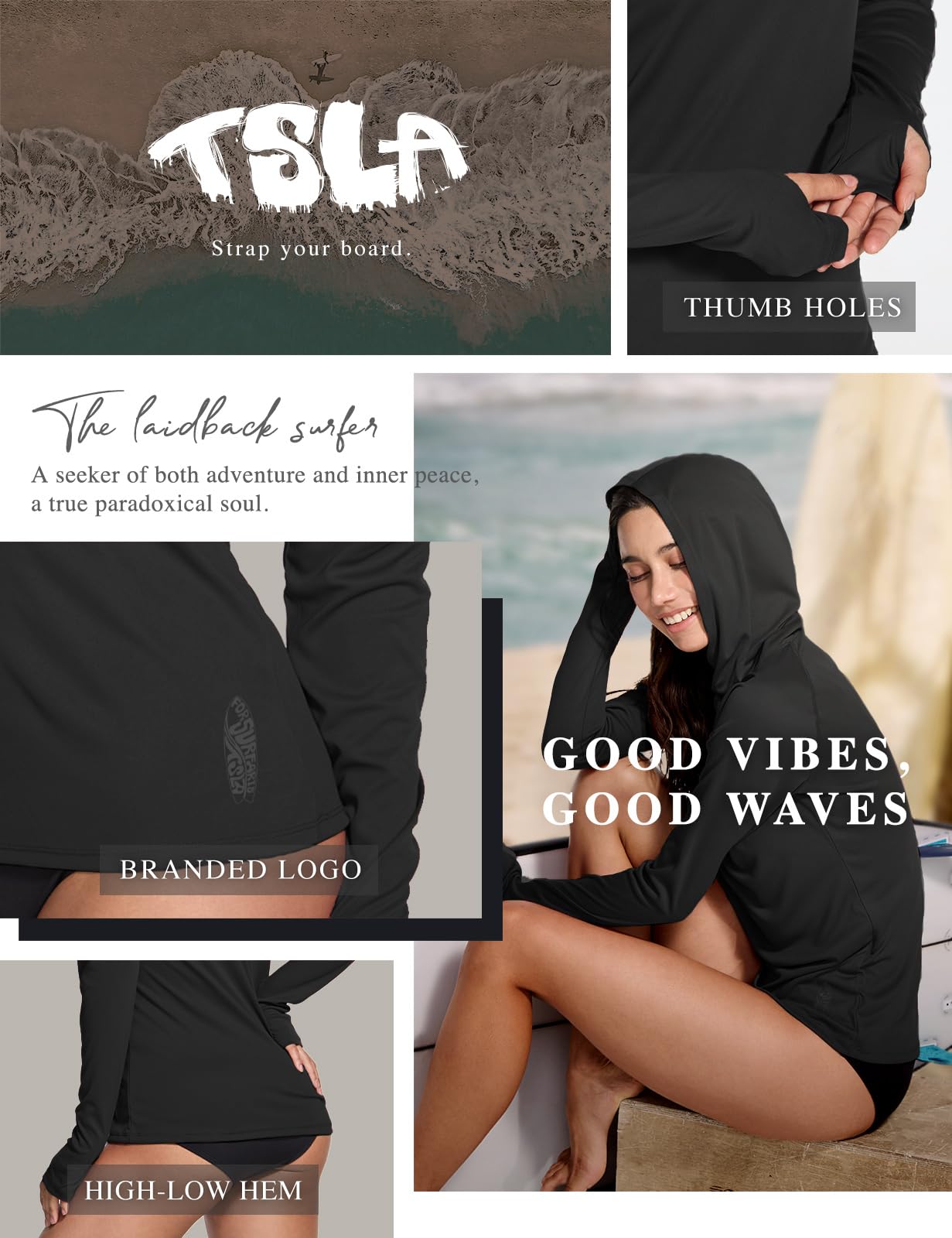 TSLA Women's Long Sleeve Rash Guard Swim Shirts, UPF 50+ UV Protection Regular-Fit Quick Dry Water Shirts - Image 5