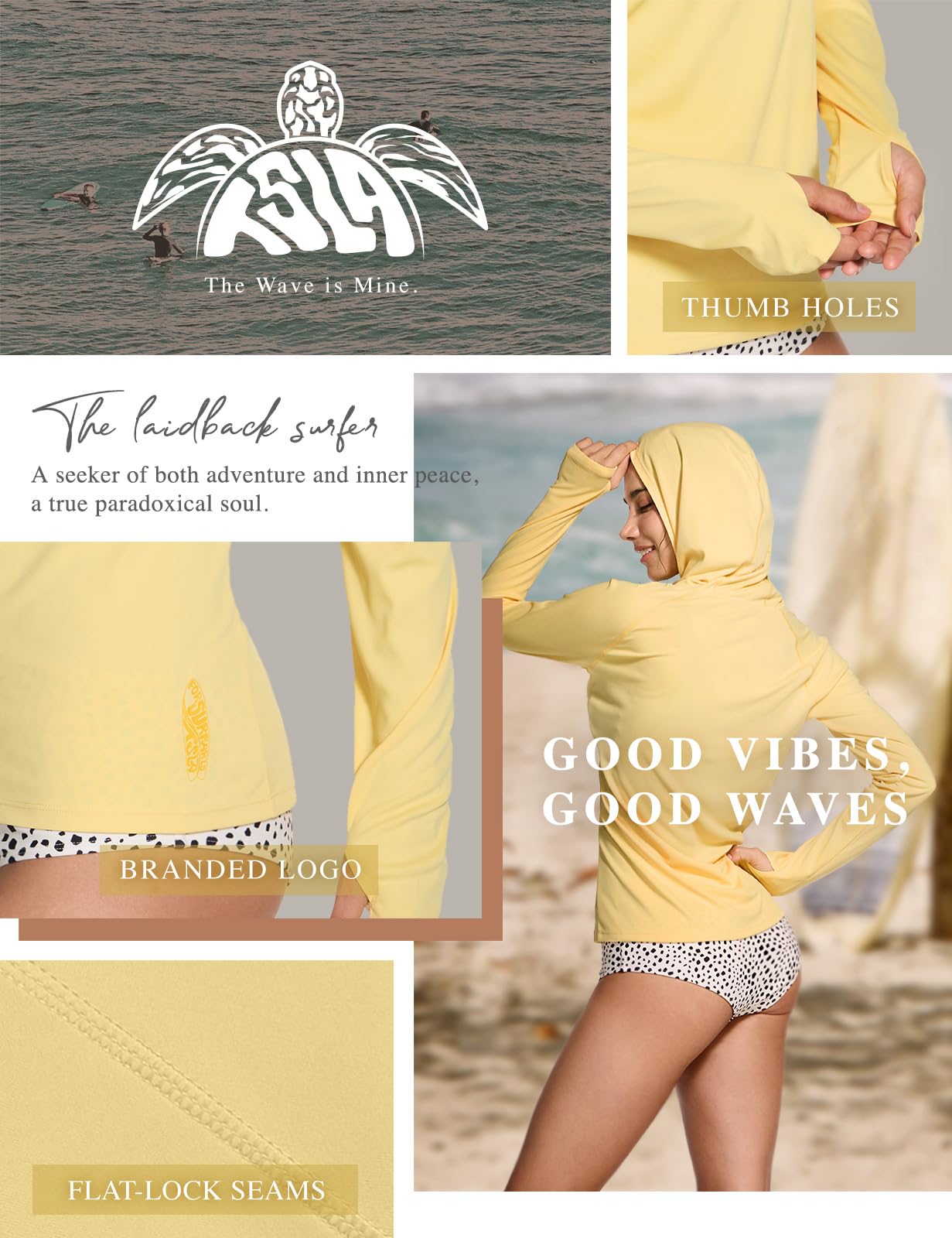 TSLA Women's Long Sleeve Rash Guard Swim Shirts, UPF 50+ UV Protection Regular-Fit Quick Dry Water Shirts - Image 6