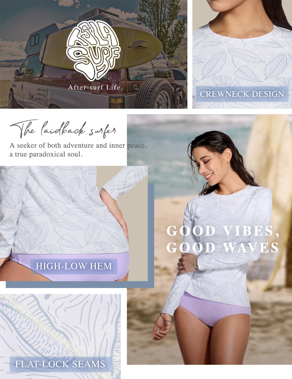 TSLA Women's Long Sleeve Rash Guard Swim Shirts, UPF 50+ UV Protection Regular-Fit Quick Dry Water Shirts - Image 5