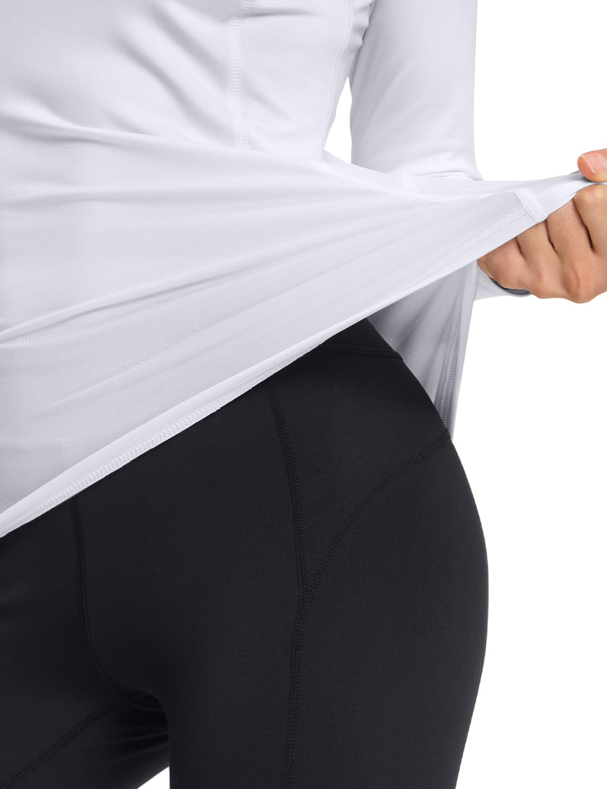 TSLA Women's Thermal Long Sleeve Tops, Mock Turtle & Crew Neck Shirts, Fleece Lined Compression Base Layer - Image 7