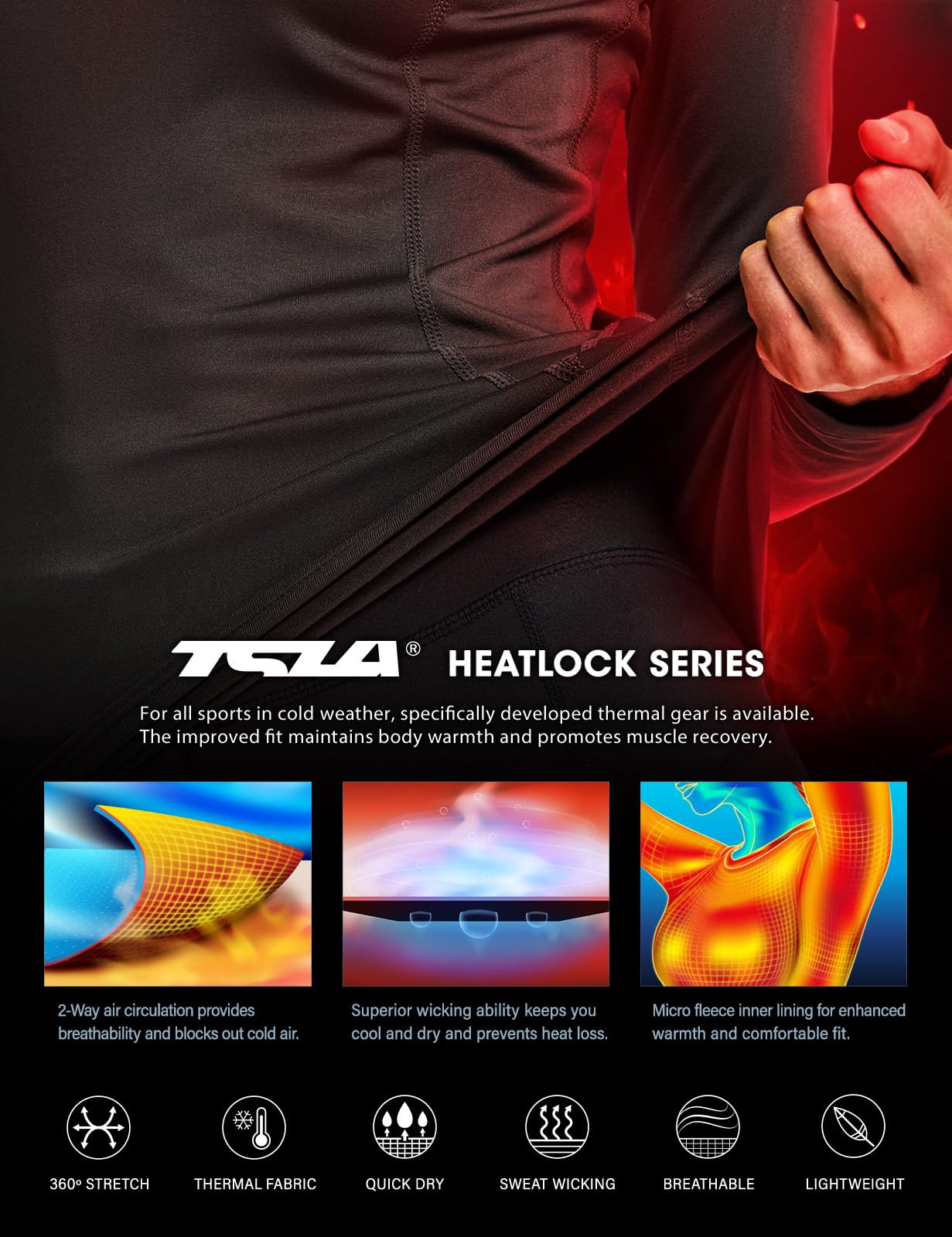 TSLA Women's Thermal Long Sleeve Tops, Mock Turtle & Crew Neck Shirts, Fleece Lined Compression Base Layer - Image 5