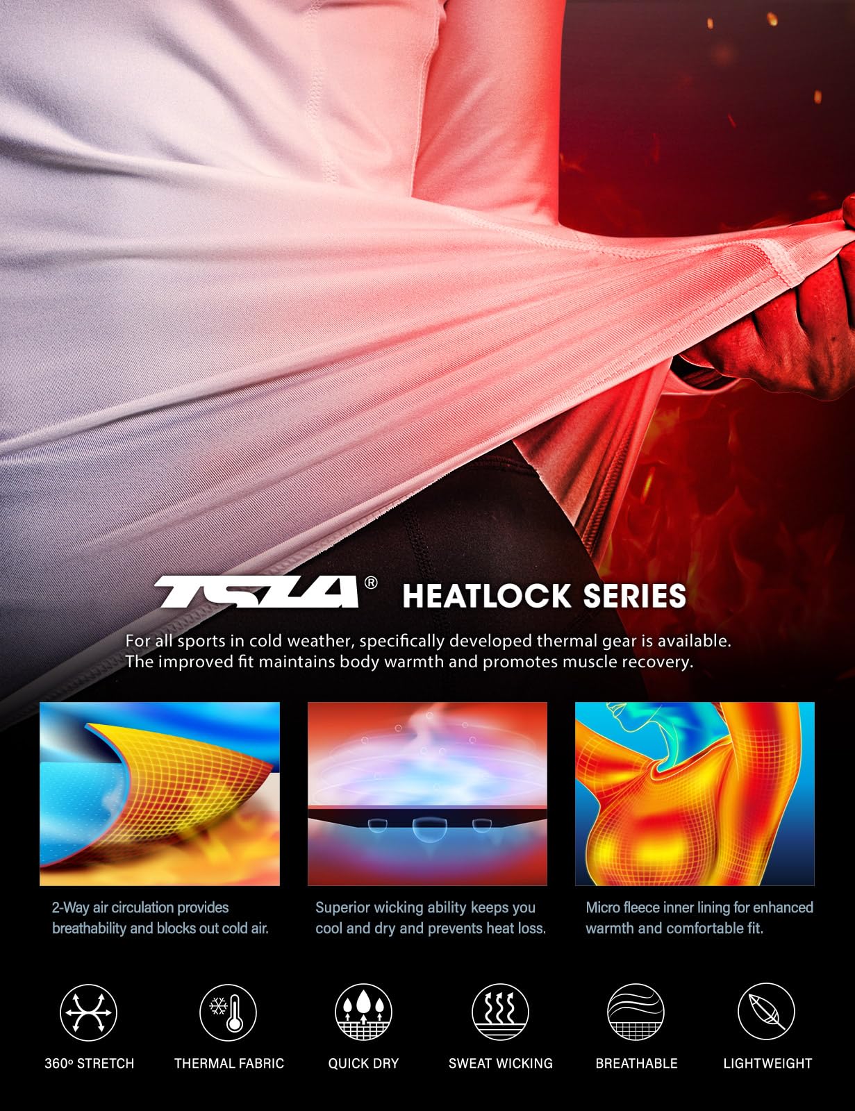 TSLA Women's Thermal Long Sleeve Tops, Mock Turtle & Crew Neck Shirts, Fleece Lined Compression Base Layer - Image 4