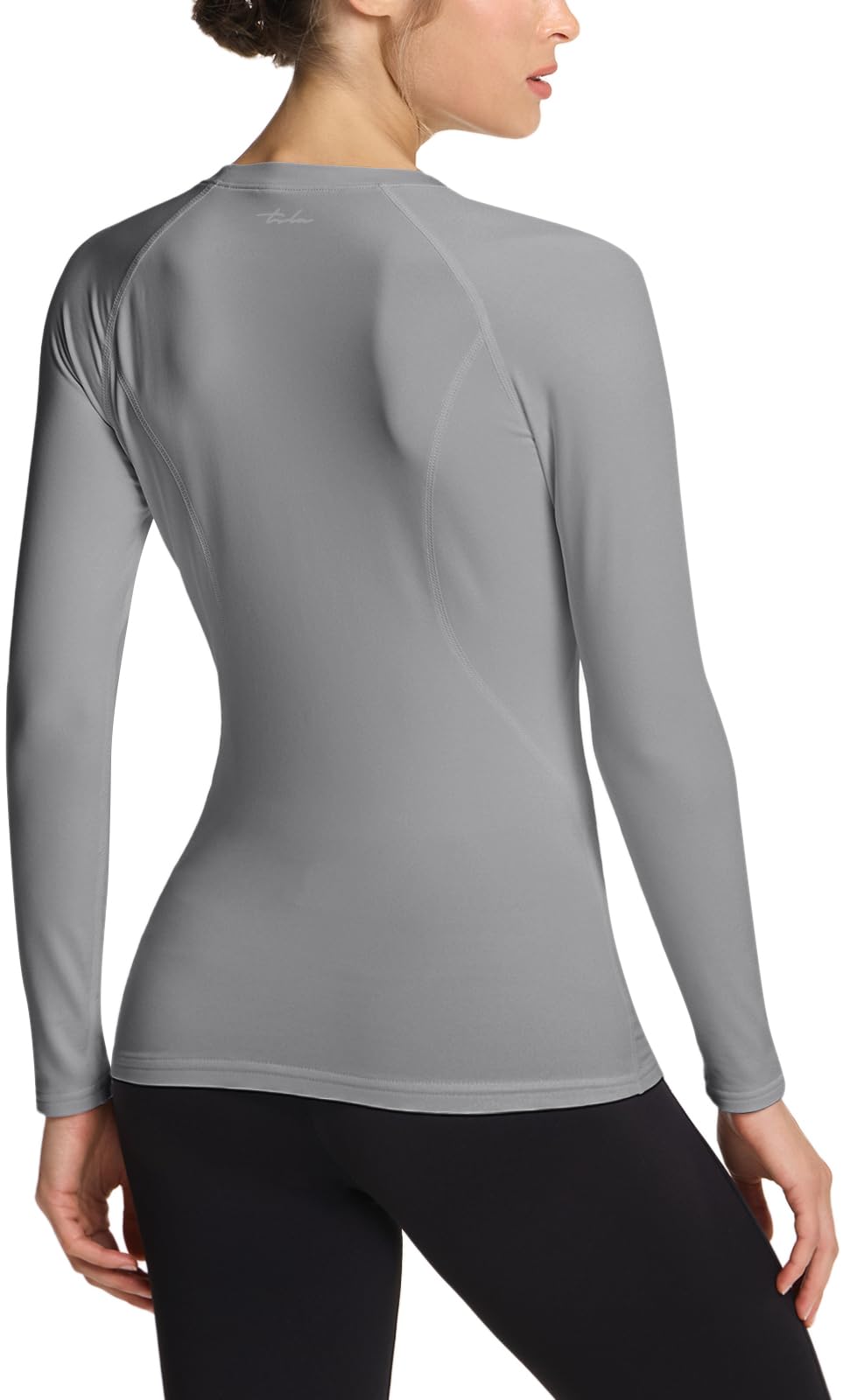 TSLA Women's Thermal Long Sleeve Tops, Mock Turtle & Crew Neck Shirts, Fleece Lined Compression Base Layer - Image 3