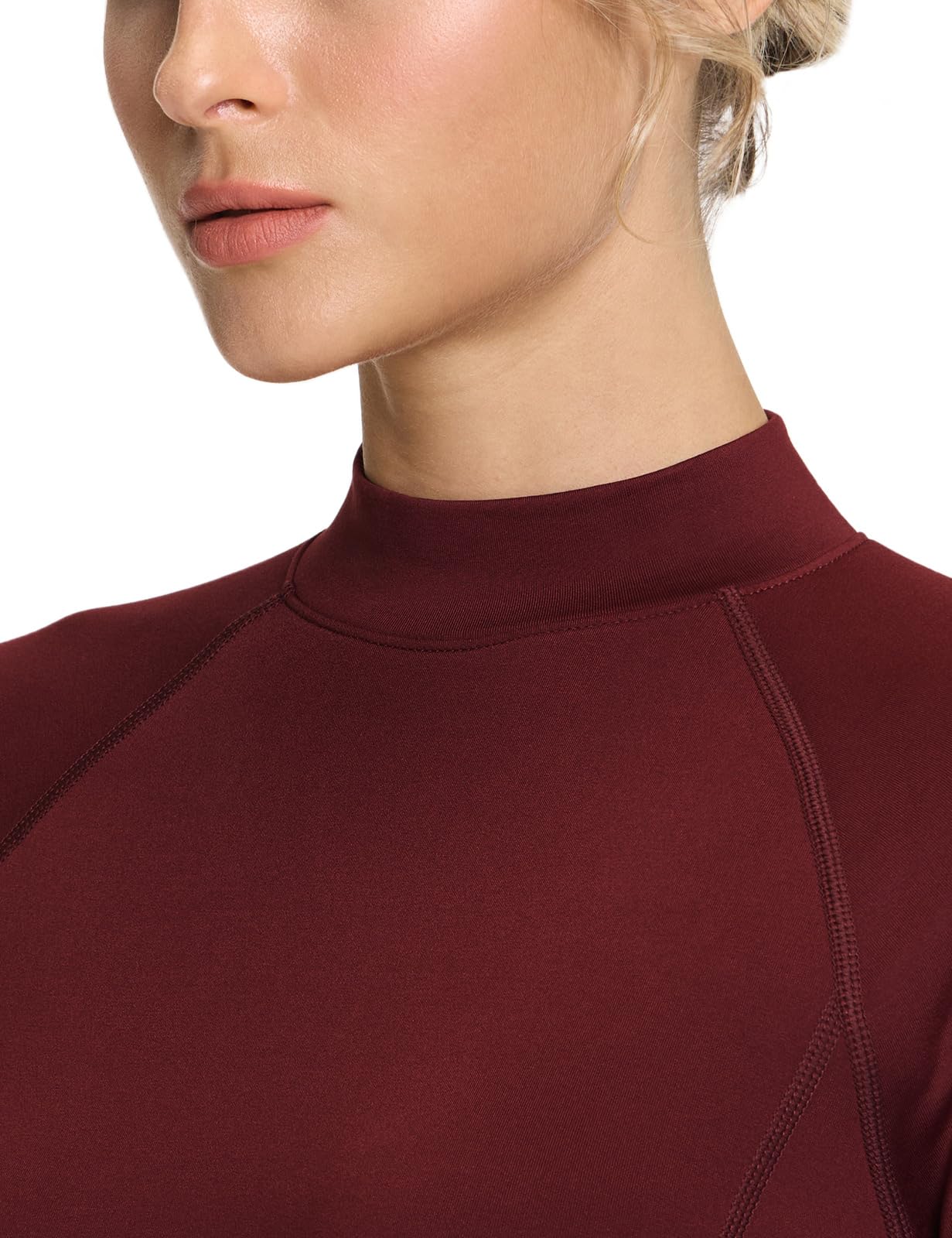 TSLA Women's Thermal Long Sleeve Tops, Mock Turtle & Crew Neck Shirts, Fleece Lined Compression Base Layer - Image 4