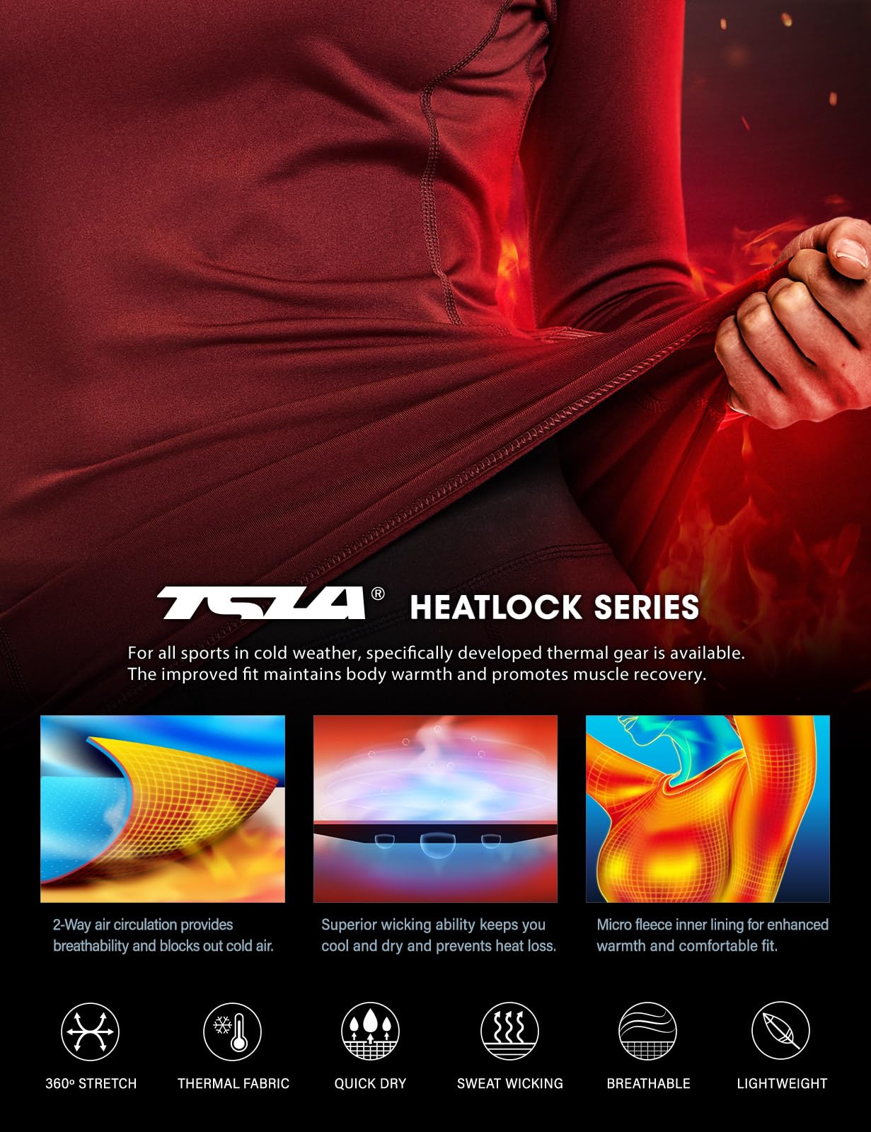 TSLA Women's Thermal Long Sleeve Tops, Mock Turtle & Crew Neck Shirts, Fleece Lined Compression Base Layer - Image 7