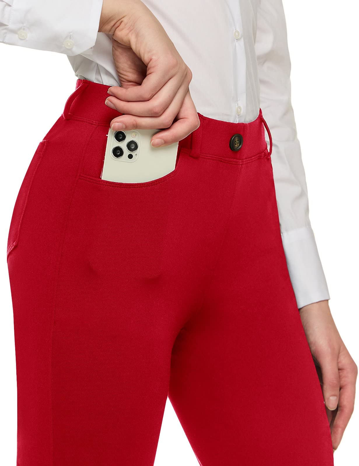 TSLA Women's Yoga & Dress Pants, Office Business Casual Work Slacks, Stretch Straight Leg/Bootcut Pants with 4 Pockets - Image 5