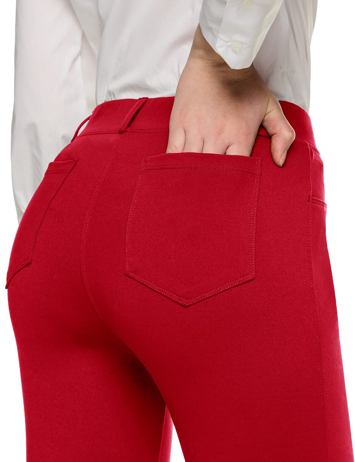 TSLA Women's Yoga & Dress Pants, Office Business Casual Work Slacks, Stretch Straight Leg/Bootcut Pants with 4 Pockets - Image 6