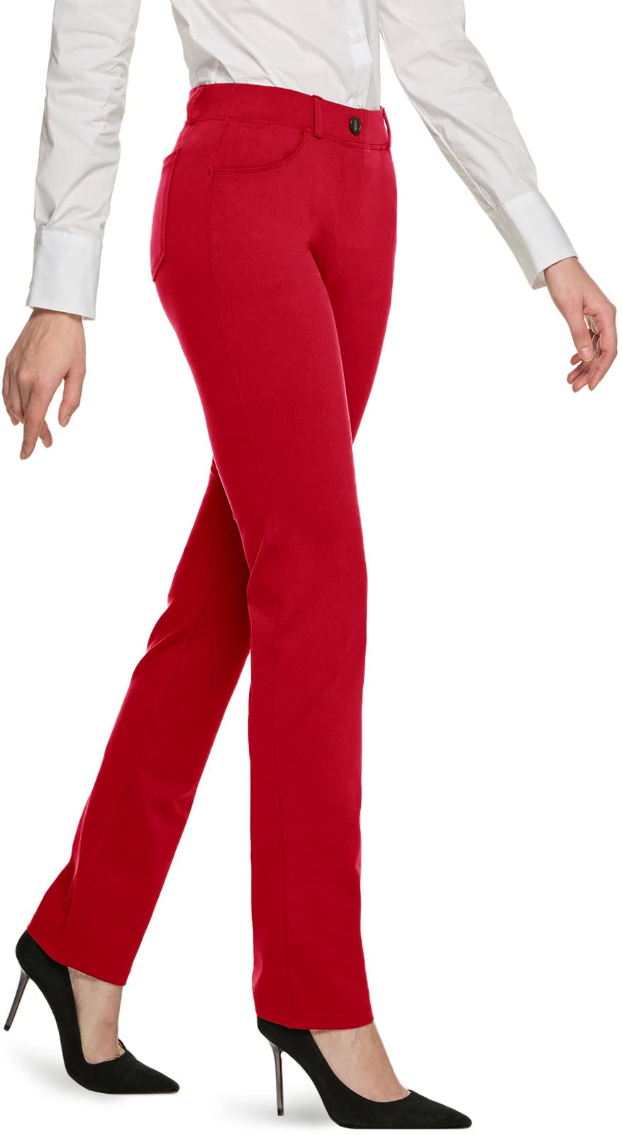 TSLA Women's Yoga & Dress Pants, Office Business Casual Work Slacks, Stretch Straight Leg/Bootcut Pants with 4 Pockets - Image 9